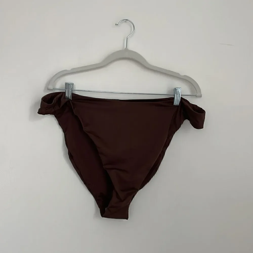 SKIMS SWIM BIKINI bottoms in chocolate brown